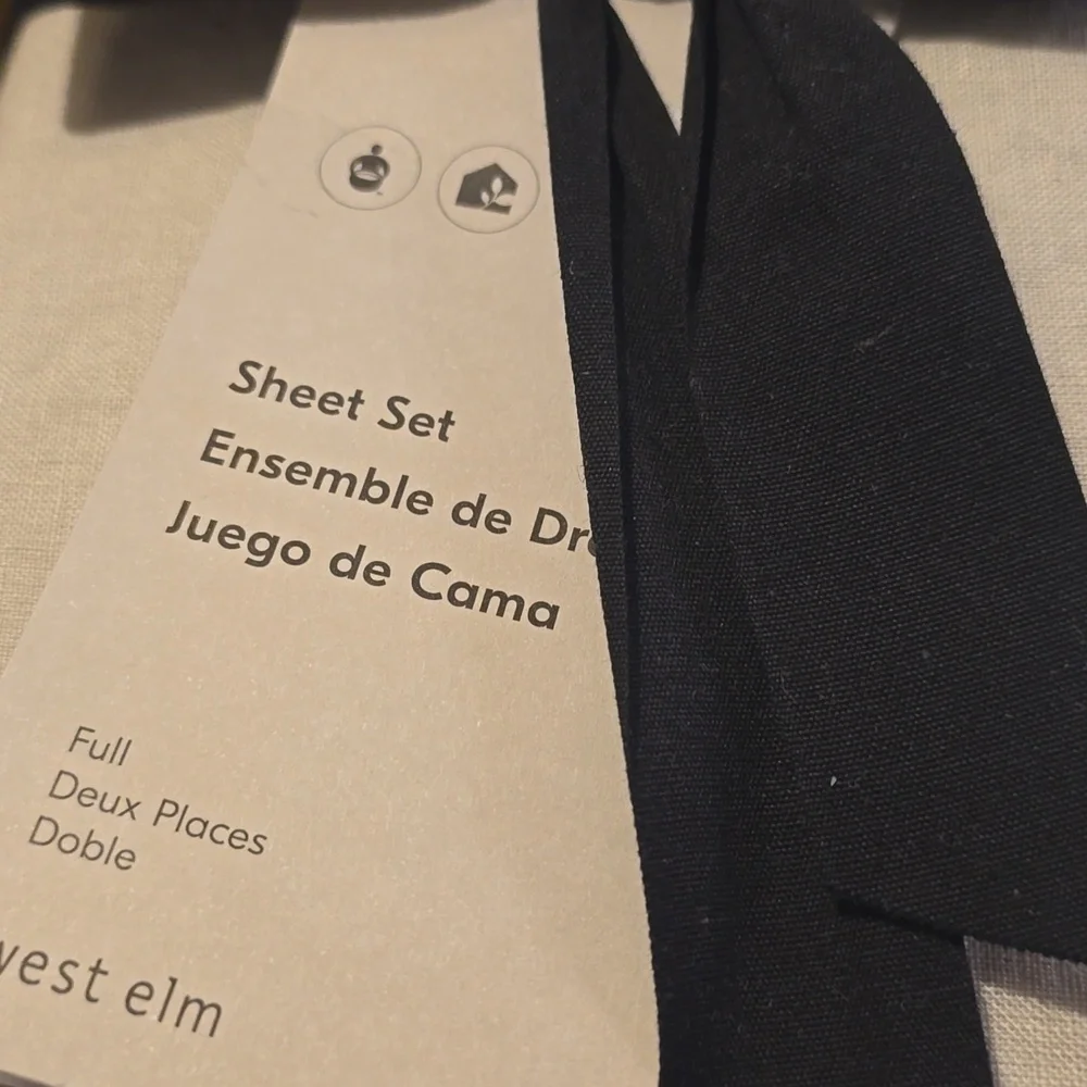 ❤️BUY 2 GET 1 FREE European Flax Linen Sheet Set, Full, Frost Gray, Retail $269